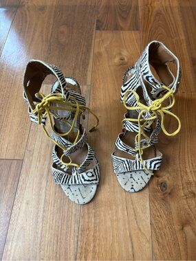 Dolce Vita Zebra Print Pony Hair Gladiator Lace-Up Sandals